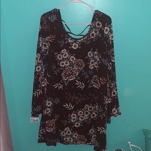 Burgundy floral dress from Charlotte Russe